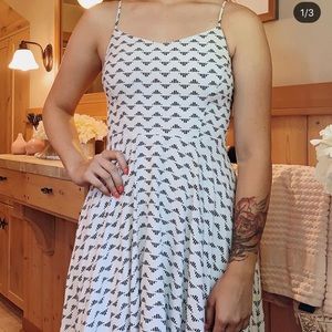 Black and white knee length dress